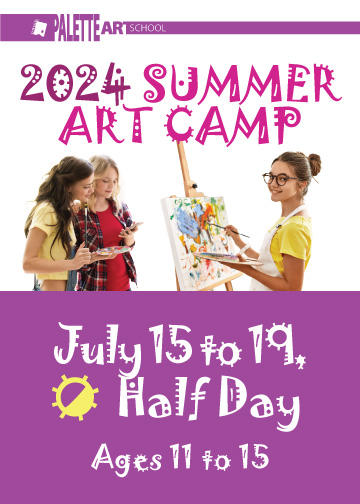 <b>Summer Art Camp. Ages 11 to 15</b><br> July 15 to 19 - Half Day